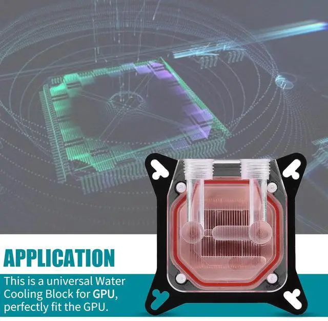 Alt view image 2 of 5 - Computer GPU Water Cooling Block,Computer GPU Universal Water Cooler Block - G1/4 inch Thread,Copper POM Metal Water Cooling System Parts Kits