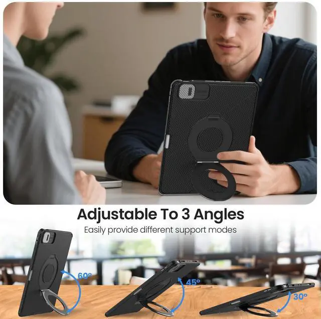 Alt view image 3 of 5 - Nillkin Camsheid Pro for iPad Pro 13 (M5) 2025 Magnetic Protective Case with Adjustable Tablet Stand Holder and Pencil Pocket,General Aviation, Also with Slim Adhesive SnapLink Ultra Tablet Mount