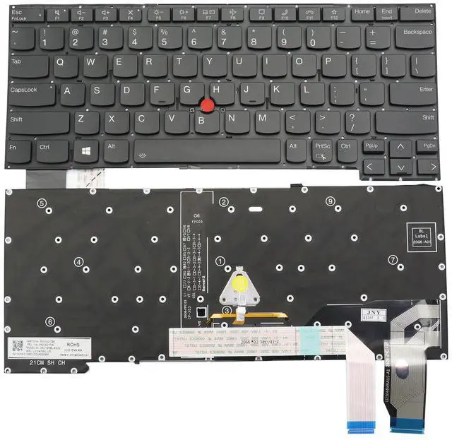 Main image of BestParts Backlit Laptop Keyboard Replacement for Lenovo Thinkpad X13 Yoga Gen 2 Type 20W8 20W9 & X13 Yoga Gen 3 Type 21AW 21AX US Layout with TrackPoint Black