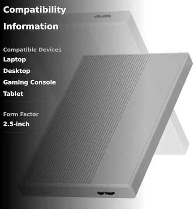 Alt view image 3 of 5 - 500GB External Hard Drive USB 3.0 Portable external hard drives 2.5inch hdd High-Speed Data Transfer ps4 Storage expansion and backup drive for PS4, PS5, Desktop, PC,Laptop,MAC,Gaming Console - Silver