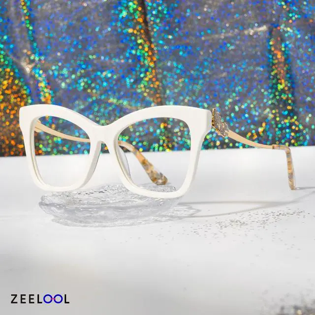 Alt view image 4 of 5 - Zeelool Blue Light Blocking Glasses for Woman, Butterfly Fashion Glasses Computer Eyeglasses Eyewear Anti UV, Eyestrain and Glare with Non-prescription Clear Lenses ZJGX134823-02B