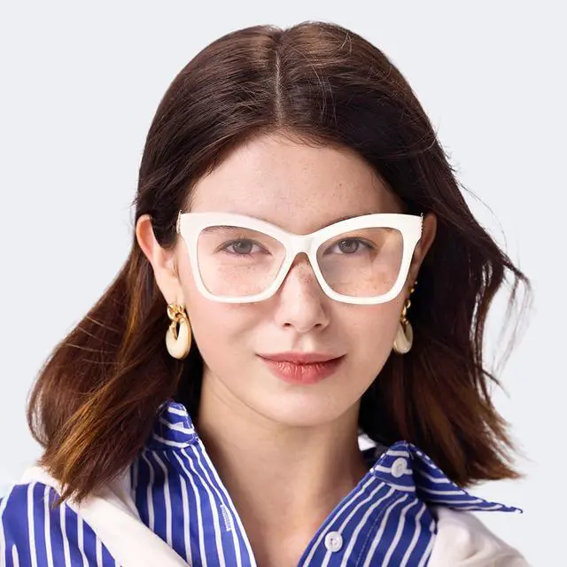 Alt view image 2 of 5 - Zeelool Blue Light Blocking Glasses for Woman, Butterfly Fashion Glasses Computer Eyeglasses Eyewear Anti UV, Eyestrain and Glare with Non-prescription Clear Lenses ZJGX134823-02B