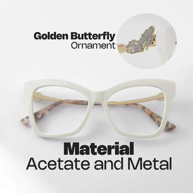 Alt view image 5 of 5 - Zeelool Blue Light Blocking Glasses for Woman, Butterfly Fashion Glasses Computer Eyeglasses Eyewear Anti UV, Eyestrain and Glare with Non-prescription Clear Lenses ZJGX134823-02B