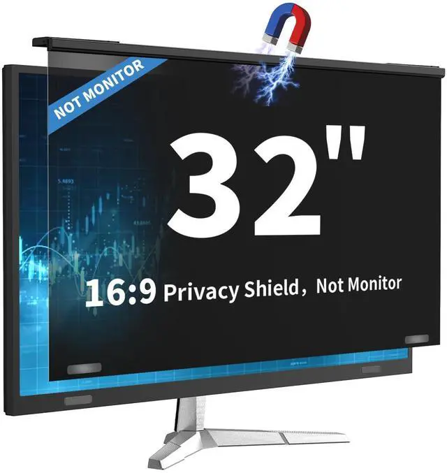 Main image of DEJIMAX 32 Inch Computer Privacy Screen Filter for 16:9 Widescreen Computer Monitor Magnetic Privacy Shield Computer Screen Protector Anti Glare and Blue Light