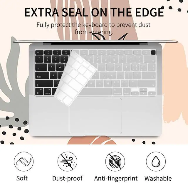 Alt view image 5 of 5 - Watbro Compatible with MacBook Air 13 Inch Laptop Case 2020 2019 2018 Released A2179 M1 A2337 A1932,Plastic Hard Shell Protective Case with Keyboard Cover,Gentle line Art Print