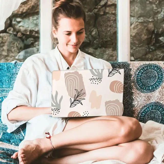 Alt view image 4 of 5 - Watbro Compatible with MacBook Air 13 Inch Laptop Case 2020 2019 2018 Released A2179 M1 A2337 A1932,Plastic Hard Shell Protective Case with Keyboard Cover,Gentle line Art Print