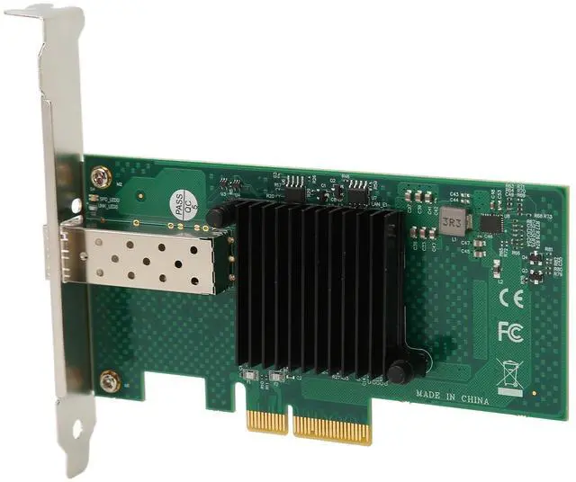 Alt view image 2 of 5 - Yunseity PCIe Network Card 10000Mbps PCI Express X4 5.0GT s SFP LC Optical Fiber Gigabit Server Adapter for Server