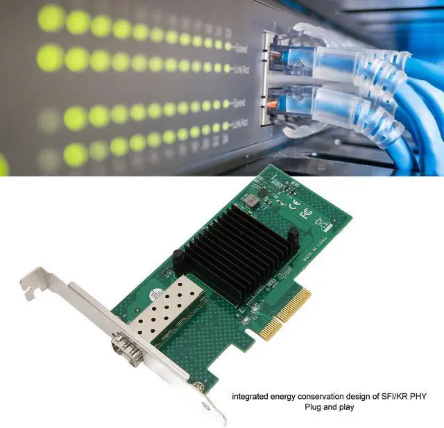 Alt view image 4 of 5 - Yunseity PCIe Network Card 10000Mbps PCI Express X4 5.0GT s SFP LC Optical Fiber Gigabit Server Adapter for Server