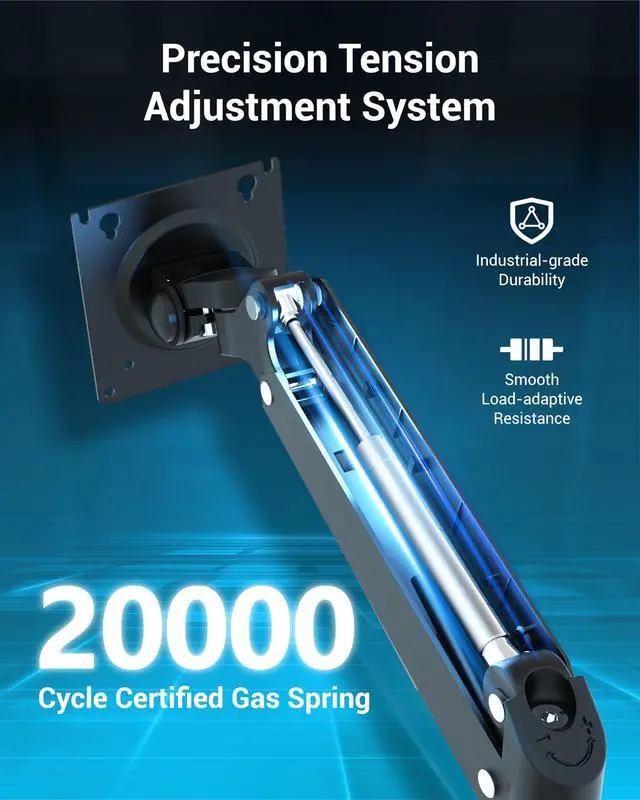 Alt view image 5 of 5 - Ergounion Dual Monitor Arm for 13-49 Inch Ultrawide Screens, Heavy Duty Monitor Mount for 2 Monitors up to 44lbs, Full Motion Vertical Stacked Dual Monitor Arm Desk Mount, 75/100mm VESA Mount, Black