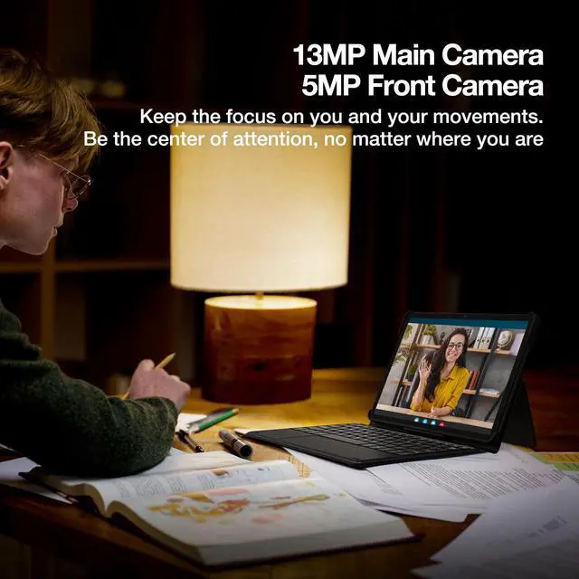 Alt view image 3 of 5 - DOOGEE 11 Inch Tablet with Keyboard,4G Dual Sim Slot Tablets, T30E Tablet with Android 14, 9GB RAM 128GB ROM/1TB TF, 8000mAh, Cellular Tablets with BT5.0, Pen, Keyboard, Mouse & Case