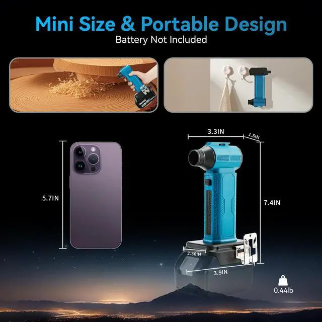 Alt view image 2 of 5 - Compressed Air Duster Cordless Dust Blower for Makita 18V Battery, 130000RPM Brushless Turbo Fan Handheld Mini Jet Dry Blower for Keyboard Car Camping Workshop Home Cleaning(Battery Not Included)