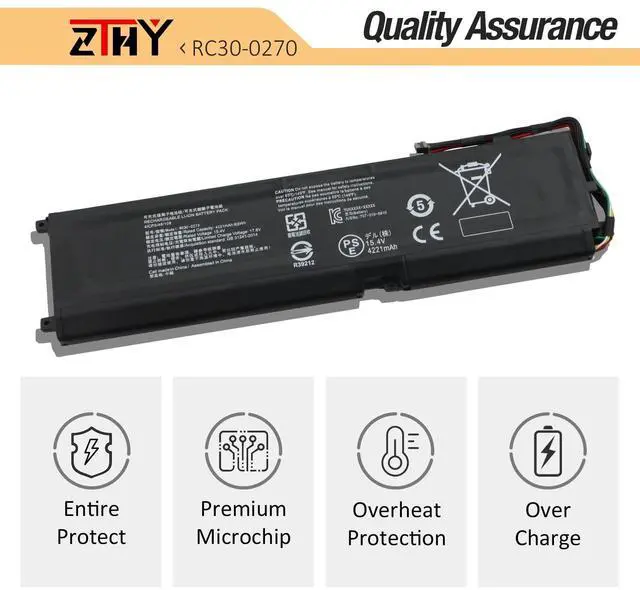Alt view image 5 of 5 - RC30-0270 Battery Replacement for Razer Blade 15 Base 2018 2019 RZ09-0300 RZ09-0270 RZ09-02705E76 RZ09-02705E76-R3U1 RZ09-02705E75-R3B1 RZ09-02705J76 RZ09-03006 RZ09-03006E92 RZ09-03009 RZ09-03009E97