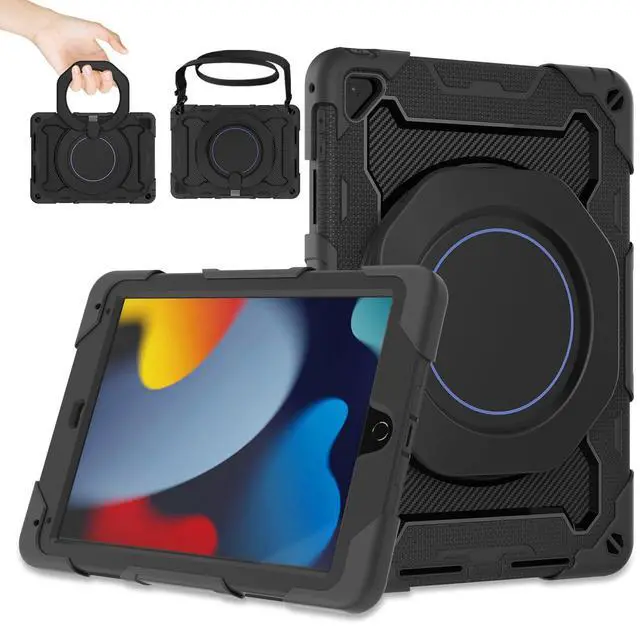 Main image of ROISKIN iPad 6th 5th Generation Case 9.7 Inch, Pro 9.7, Air 2 with 360 Kickstand Hand Strap [Screen Protector, 15ft Drop Protection]Heavy Duty Air 2 /Pro 9.7 / iPad 6th 5th Gen Case for Kids Women Men