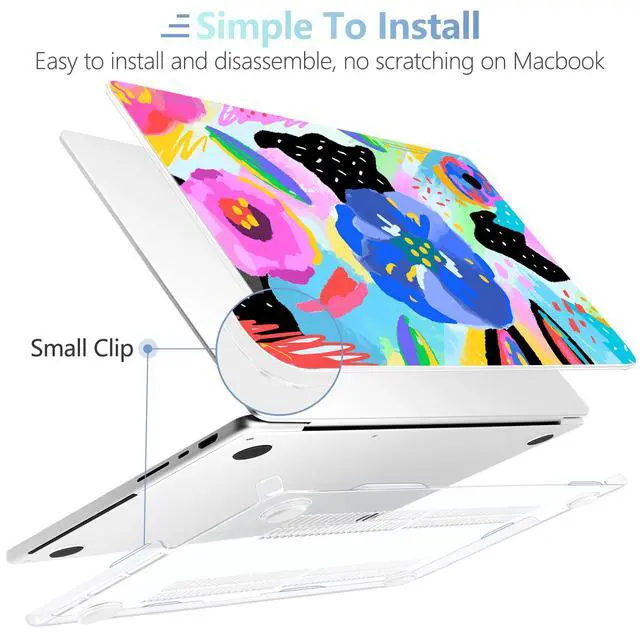 Alt view image 5 of 5 - MEEgoodo Case for MacBook Pro 14 inch (M5/M4/M3/M2/M1) 2025 2024 2023 2021, Laptop Hard Shell Case Fit Model A3434/A3112/A3401/A3185/A2918/A2992/A2779/A2442 Pro/Max, Colorful Painted Floral