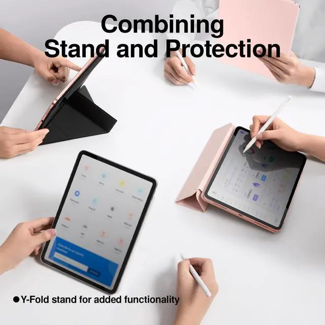 Alt view image 2 of 5 - SMARTDEVIL for iPad Air 10.9 Inch Case (2022/2020, 5th/4th Generation), Auto Wake/Sleep, 5 Standing Angles, Full Pencil 2 Support, Rebound Magnetic Case, Pink