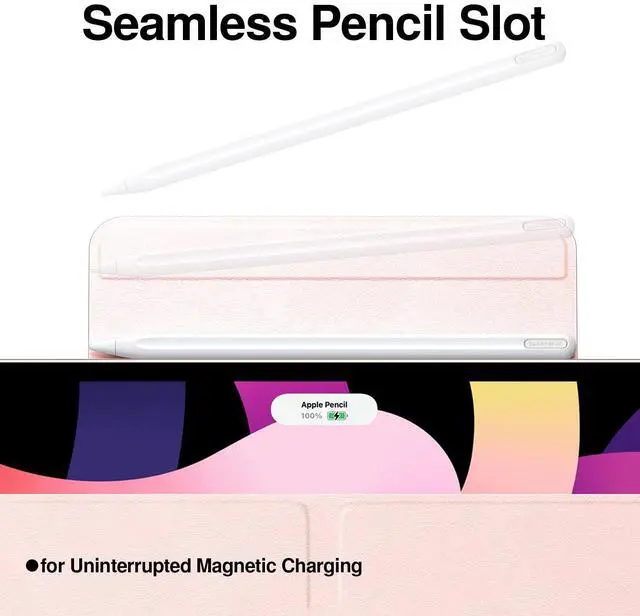 Alt view image 4 of 5 - SMARTDEVIL for iPad Air 10.9 Inch Case (2022/2020, 5th/4th Generation), Auto Wake/Sleep, 5 Standing Angles, Full Pencil 2 Support, Rebound Magnetic Case, Pink