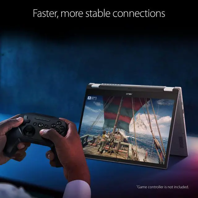 Alt view image 4 of 5 - ASUS Chromebook Vibe CX34 Flip Cloud Gaming Laptop with Stylus, 14" 144 Hz Touch Display (1920x1200), Intel® Core i5-1235U Processor, 256GB SSD, 8GB RAM, ChromeOS, Pearl White, CX3401FBA-DH586T-S