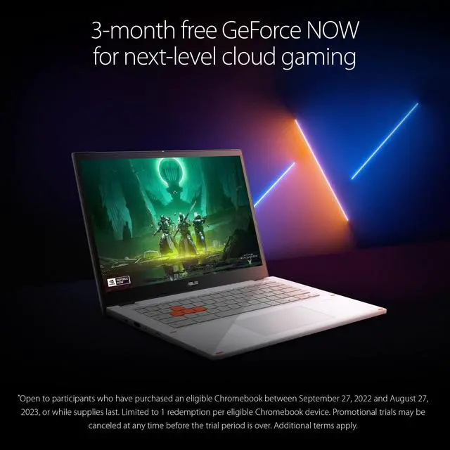 Alt view image 5 of 5 - ASUS Chromebook Vibe CX34 Flip Cloud Gaming Laptop with Stylus, 14" 144 Hz Touch Display (1920x1200), Intel® Core i5-1235U Processor, 256GB SSD, 8GB RAM, ChromeOS, Pearl White, CX3401FBA-DH586T-S