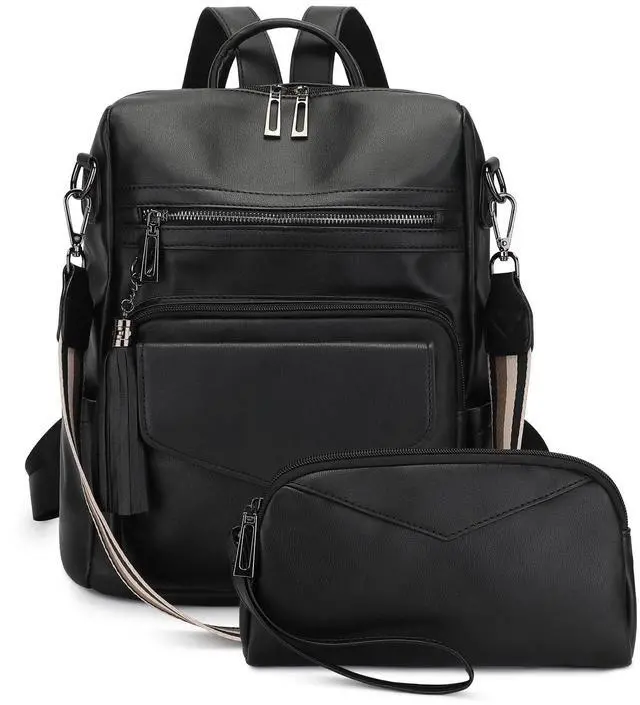 Main image of BotaRove Backpack Purse for Women, Vegan Leather Fashion Backpack Purse, Multi-Pocket Shoulder Designer Handbag for Travel, Work