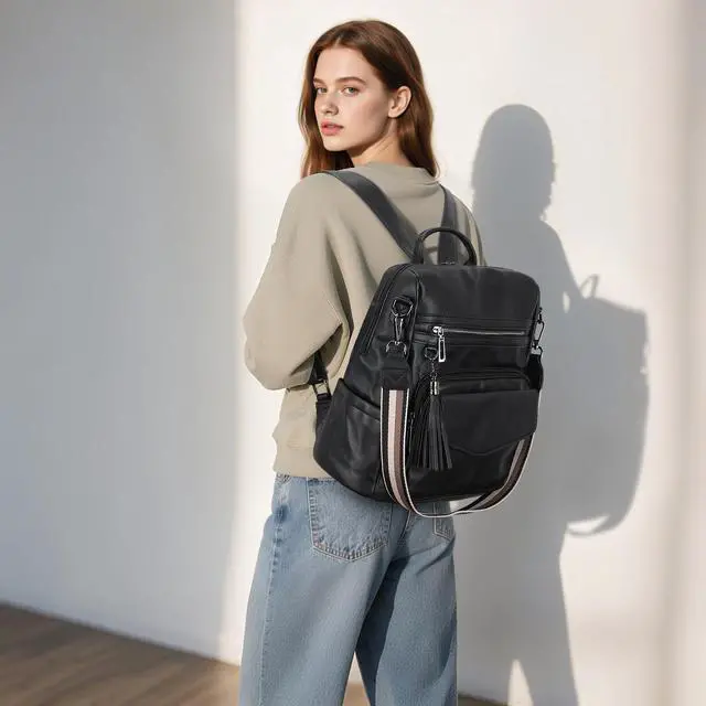 Alt view image 2 of 5 - BotaRove Backpack Purse for Women, Vegan Leather Fashion Backpack Purse, Multi-Pocket Shoulder Designer Handbag for Travel, Work