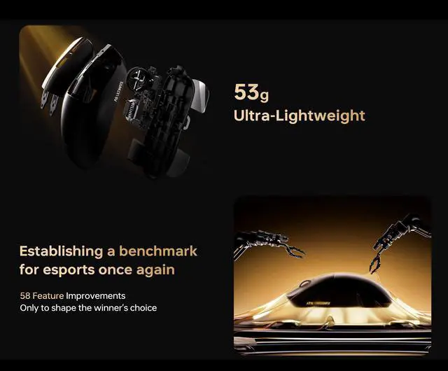 Alt view image 4 of 5 - ATK Dragonfly A9 Series Wireless Gaming Mouse, Lightweight 5357g, PAW3950 Ultra / PAW3395 Sensor, Up to 42000 DPI, 8K Polling, Ice-Feel Coating, Tri-Mode Connectivity (A9 Ultimate, White)