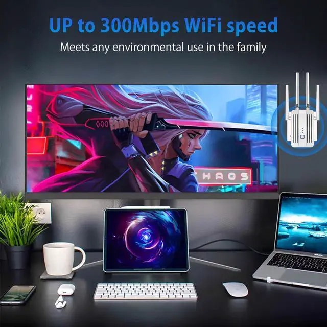 Alt view image 2 of 5 - 2025 WiFi Extenders Signal Booster for Home Long Range Covers Up to 45+ Devices & 8470 Sq.ft, Long Range WiFi Extender Internet Signal Booster, White