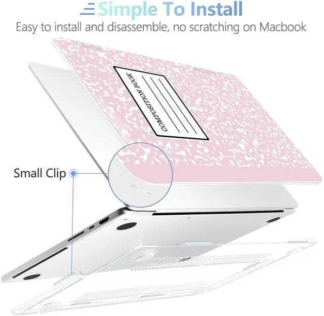 Alt view image 5 of 5 - MEEgoodo Case for M4 MacBook Pro 16 inch Case 2024 2023 2021 (A3403/A3186/A2991/A2780/A2485) M3 M2 M1 Pro/Max Chip, Laptop Hard Shell Cases with Keyboard Cover & Trackpad Film, Pink Composition Book