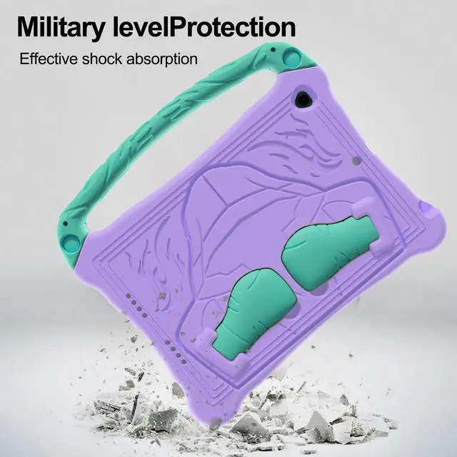 Alt view image 5 of 5 - Dteck for iPad Air 3rd Generation and iPad Pro Case 10.5" 2019/2017 Release, Cute Boxing Shockproof Hard Case with Handle/Kickstand/Shoulder Strap, Protective Lightweight Kids-Friendly Cover, Purple