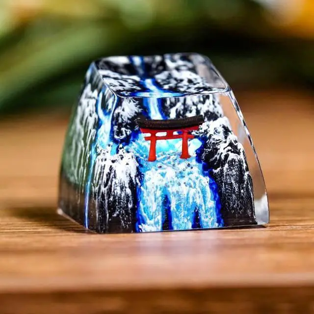 Alt view image 5 of 5 - Japanese Shrine Red Torii Gate Artisan Keycap with Winter Waterfall R1 SA Profile Custom Keycaps 1U ESC Handmade Gaming Resin Key Cap Cherry MX Switch Compatible Mechanical Keyboard Japan Lover Gift