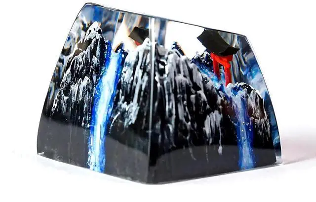 Alt view image 3 of 5 - Japanese Shrine Red Torii Gate Artisan Keycap with Winter Waterfall R1 SA Profile Custom Keycaps 1U ESC Handmade Gaming Resin Key Cap Cherry MX Switch Compatible Mechanical Keyboard Japan Lover Gift