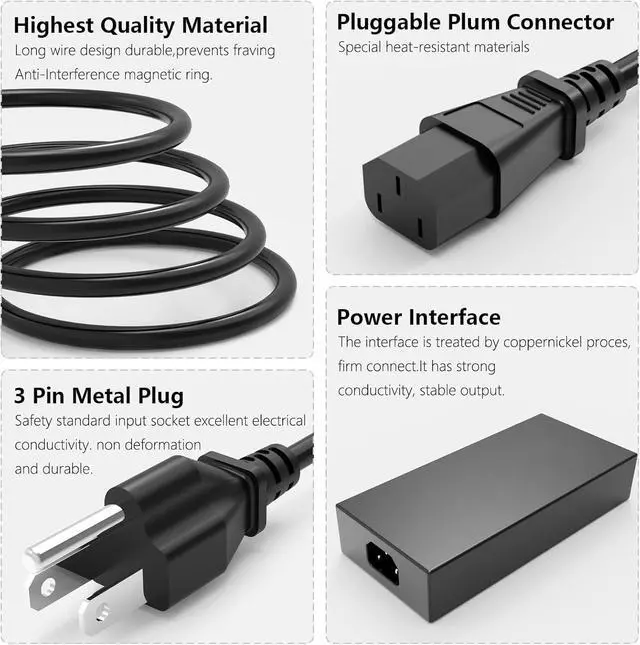 Alt view image 3 of 4 - 200W Charger Compatible with ADP-200JB D Asus Vivobook Pro 15 16 14 14X 16X Q543 Q533 Creator Q Q540 Zenbook Pro Flip 17 15 14 UP6502 UM6702 UM535 UX535 Gaming Laptop Power Supply