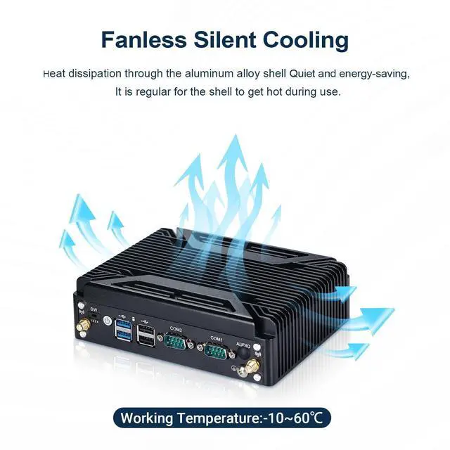 Alt view image 2 of 5 - Sharevdi Fanless Firewall Mini PC 4X 2.5GbE i226 Ethernet Gigabit LAN NIC Intel N100(up to 3.4GHz) Network Gateway Soft Router, 6*USB/HD/COM/VT-x/Apo/WOL/ 8GDDR4 128G M.2 SSD (Intel N100)