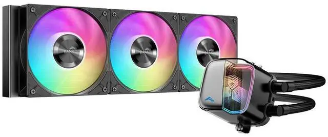 Main image of SAMA L70 360mm ARGB CPU Liquid Cooler,CPU PC AIO Water Cooler,Chamfered Infinity Mirror,High-Performance Ceramic Pump,with 28mm Hydraulic Bearing Fans,Intel LGA 1851/1700/1200/115X&AMD AM5/AM4,Black