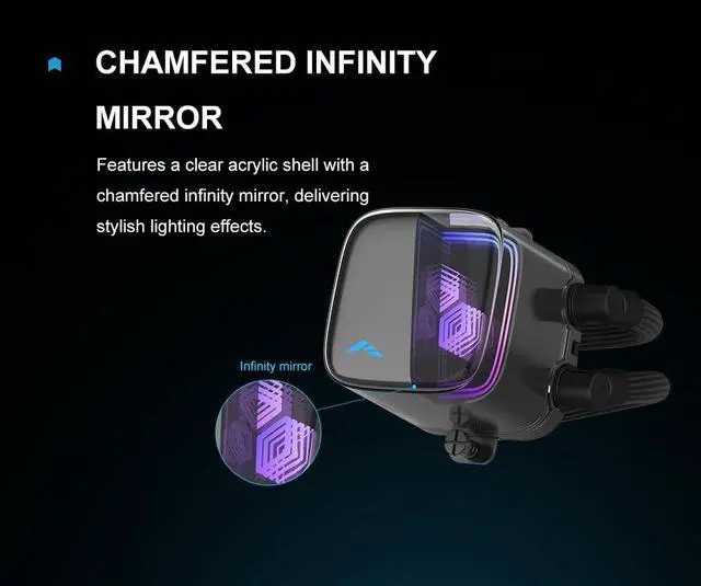 Alt view image 3 of 5 - SAMA L70 360mm ARGB CPU Liquid Cooler,CPU PC AIO Water Cooler,Chamfered Infinity Mirror,High-Performance Ceramic Pump,with 28mm Hydraulic Bearing Fans,Intel LGA 1851/1700/1200/115X&AMD AM5/AM4,Black