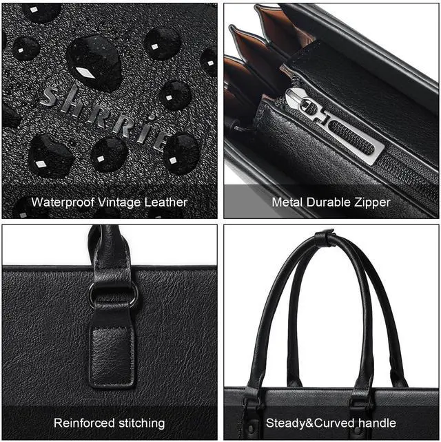 Alt view image 4 of 5 - Shrrie 16inch Laptop Bag for Women-Fashion Rainbow Side,Waterproof Leather Tote Bag,Vintage Laptop Tote Purse