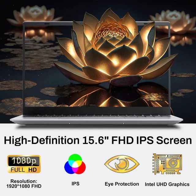 Alt view image 2 of 5 - 2025 Laptop Computer 15 15.6 inch FHD 1080p Display, Windows 11 Pro with MS Office for Students & Business, 16GB RAM, 1TB SSD, Intel 4-Core N100 (Up to 3.4GHz), Backlit Keyboard, Type-C, Fingerprint