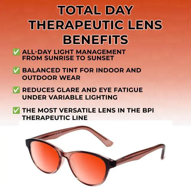 Alt view image 3 of 5 - Medspex Corinne McCormack Polly Color Therapy Reading Glasses +1.25 Pink Black Fade/Orange Womens Fluorescent Light Sensitivity Chromotherapy Chakra Healing