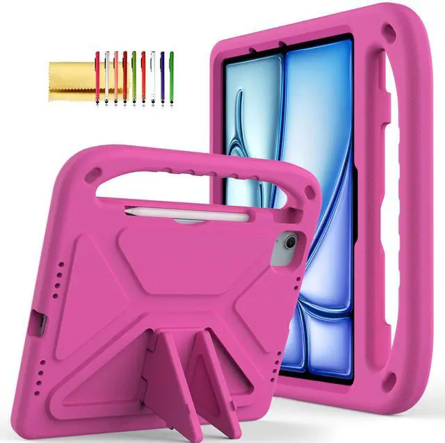 Main image of Dteck for iPad Air 13/iPad Pro 13/12.9 Case, Shockproof Protective Handle Stand Pencil Holder EVA Case, Rose