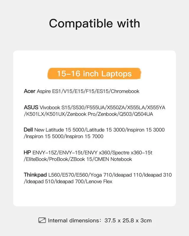 Alt view image 2 of 5 - Inateck 360° Protection Laptop Bag with Accessory Bag, Compatible with 15-15.6 inch Laptop, Black Gray