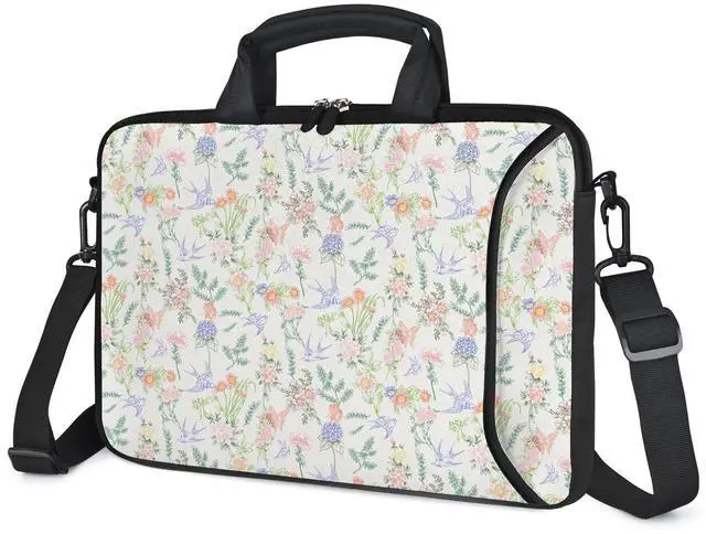Alt view image 2 of 5 - RICHEN 17 inch Laptop Shoulder Bag Carrying Case with Handle Fits 15.6/16/17/17.3/17.4 inch Laptop Notebook (Flowers Swallows, 16-17.3 inch)
