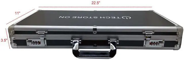 Alt view image 2 of 5 - TECH STORE ON Aluminum USB Drive Organizer Case (130 Slots with Handle)  Shockproof & Antistatic Large Storage Box with Combination Lock | Professional Metal Carry Case for IT & Media Professionals