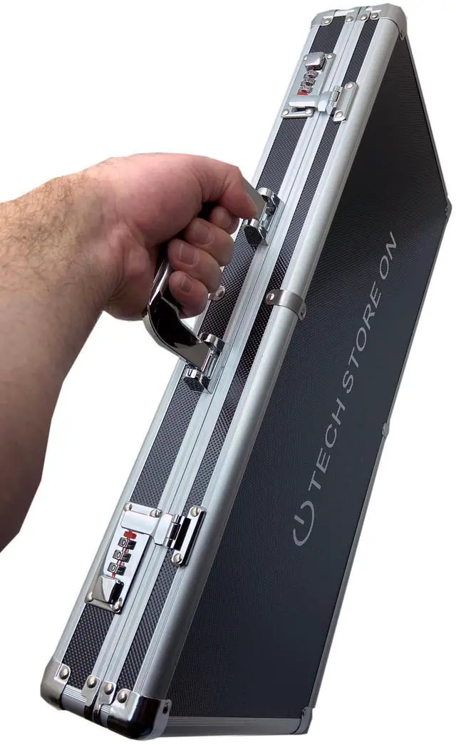 Alt view image 3 of 5 - TECH STORE ON Aluminum USB Drive Organizer Case (130 Slots with Handle)  Shockproof & Antistatic Large Storage Box with Combination Lock | Professional Metal Carry Case for IT & Media Professionals