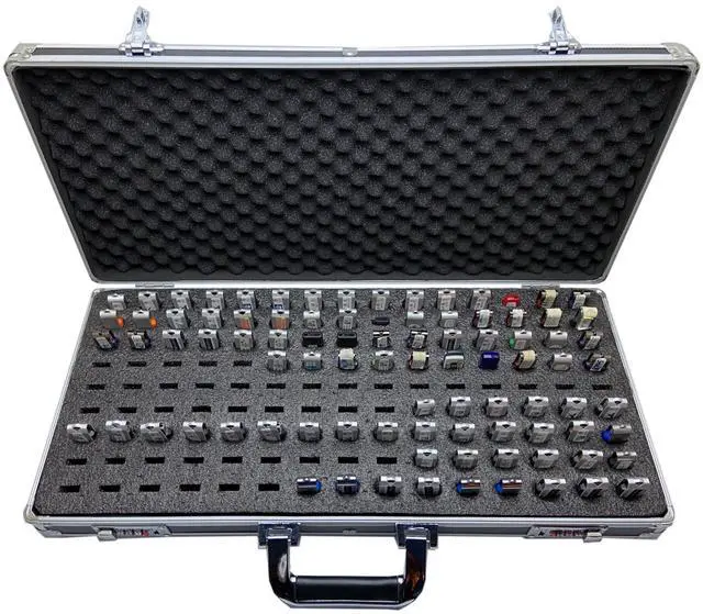 Alt view image 5 of 5 - TECH STORE ON Aluminum USB Drive Organizer Case (130 Slots with Handle)  Shockproof & Antistatic Large Storage Box with Combination Lock | Professional Metal Carry Case for IT & Media Professionals