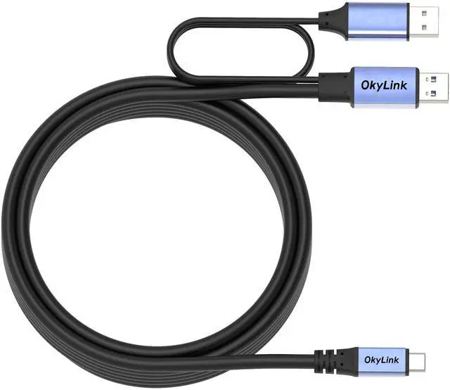 Alt view image 3 of 5 - OkyLink Active USB 3.0/3.2 Gen1 A to C Data Cable 15ft/5M  High-Speed 5Gbps, Signal Booster, Optional Power, Long-Distance Data Cable for VR, SSD, Docking Station, Printer