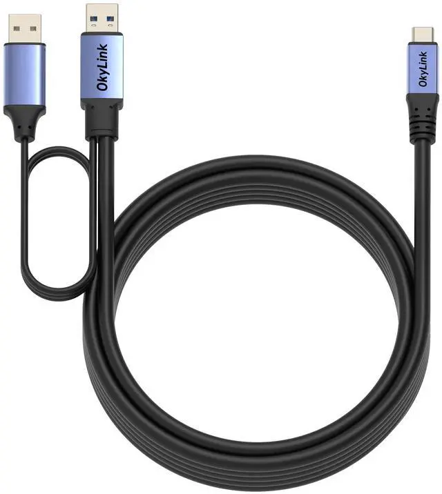 Alt view image 4 of 5 - OkyLink Active USB 3.0/3.2 Gen1 A to C Data Cable 15ft/5M  High-Speed 5Gbps, Signal Booster, Optional Power, Long-Distance Data Cable for VR, SSD, Docking Station, Printer