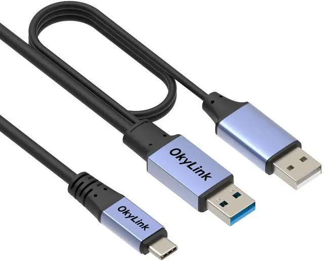 Alt view image 5 of 5 - OkyLink Active USB 3.0/3.2 Gen1 A to C Data Cable 15ft/5M  High-Speed 5Gbps, Signal Booster, Optional Power, Long-Distance Data Cable for VR, SSD, Docking Station, Printer