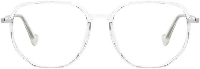 Alt view image 2 of 5 - Zeelool Blue Light Blocking Glasses, Geometric Glasses Frame for Women Eyeglasses with Clear Lenses Anti Eyestrain & UV from Computer/TV/Phone ZJGP438242-02B