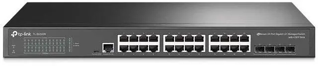 Main image of TP-Link TL-SG3428 | 24 Port Gigabit Switch, 4 SFP Slots | Omada SDN Integrated | L2+ Smart Managed | IPv6 | Static Routing | L2/L3/L4 QoS, IGMP & LAG | 3 Year Manufacturer Warranty