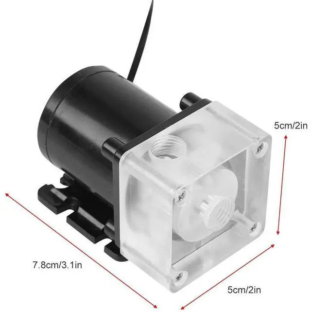 Alt view image 2 of 5 - G1/4 Inner Thread, 12V DC Ultraquiet CPU Water Pump, G1/4 Thread for PC 500L/H G1/4 Thread Water Pump Noiseless Water Cooling Pump