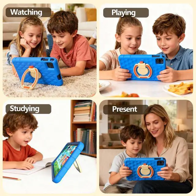 Alt view image 3 of 5 - Iconiotk Android 15 Tablet, 10.1 inch Kids Tablet, Octa-core CPU, 20GB+128GB+1TB Expand Tablets for Kids with Kids Space, Parental Control, 6000mAh Big Battery, HD Touchscreen Display Tableta (Blue)